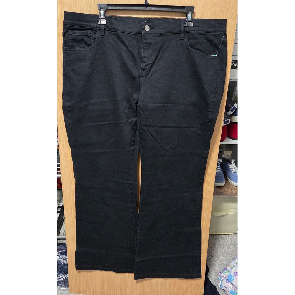 Old Navy Size 16 Regular The Diva Black Wide Leg Jean Womens Embellished Pockets